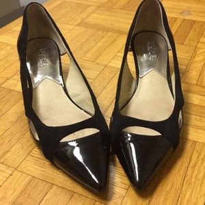 Michael Kors black suede and patent shoes